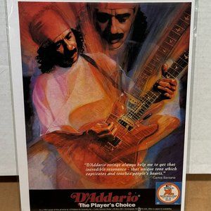 Carlos Santana - D'Addario - 1995 Print Advertisement
